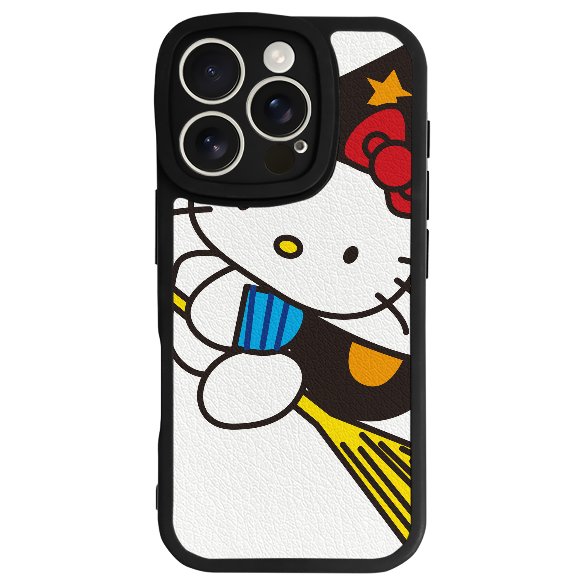 （画像用） Hello Kitty ハローキティ 【iPhone 16シリーズ対応】シリコンスマホケース（レザー調） 材質：シリコン
